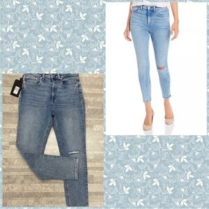 NWT Rag & Bone Nina High Rise Ankle Skinny Jean Wells With Holes MSR$225 Size 24